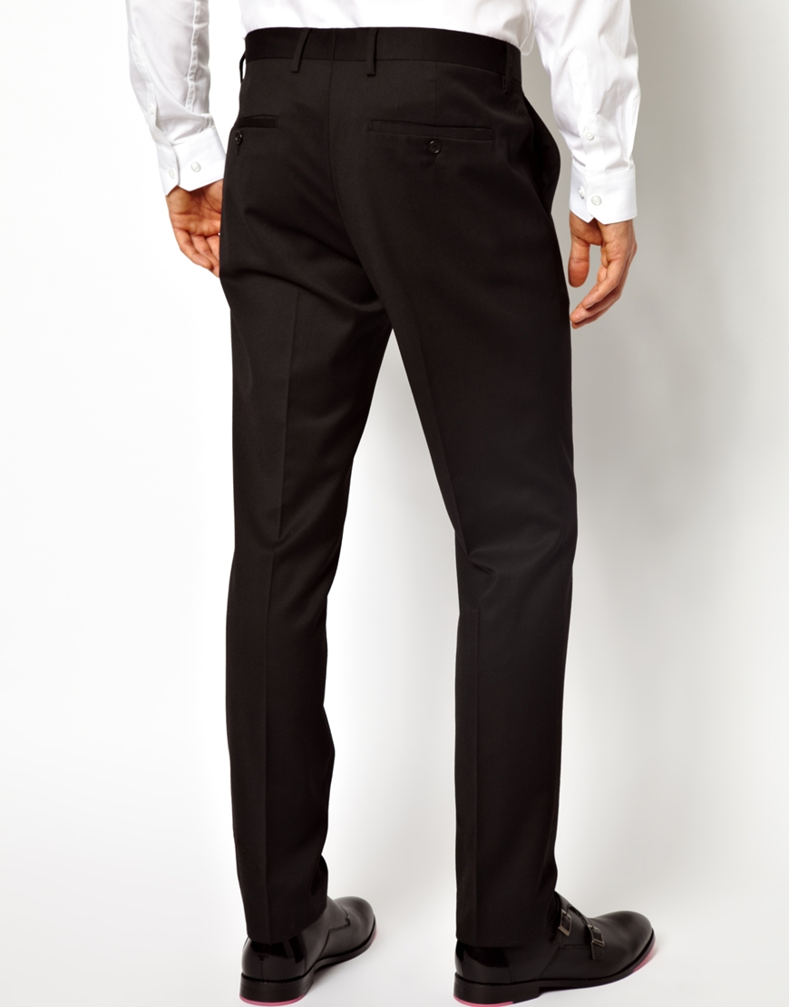 Lyst - Asos Skinny Fit Tuxedo Trousers in Black for Men