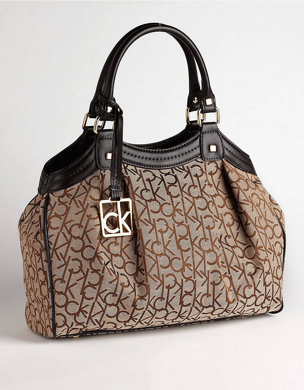 Lyst Calvin Klein Hudson Monogram Satchel Bag In Brown Gallery