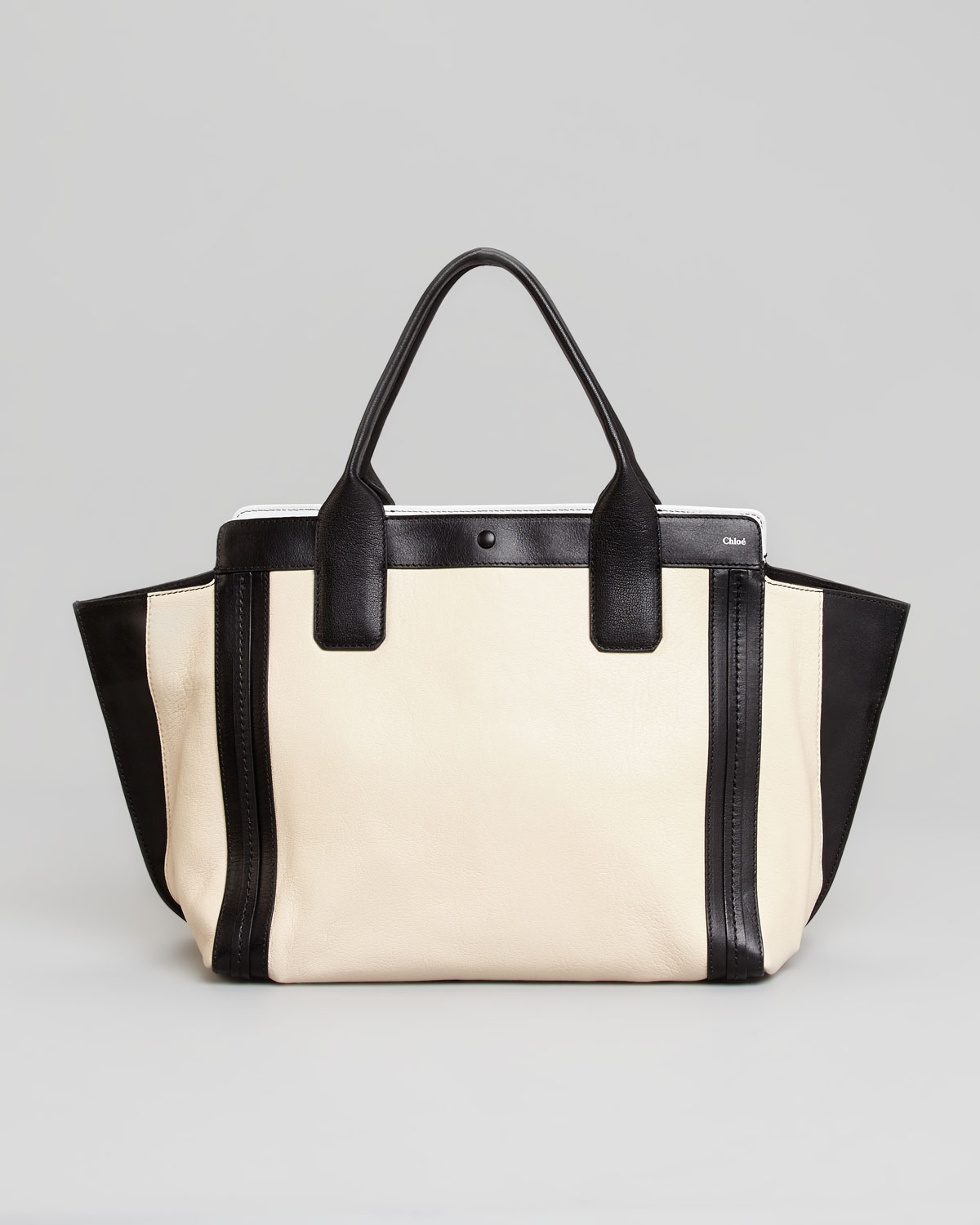 Lyst - Chloé Alison Small Eastwest Tote Bag Whiteblack in White