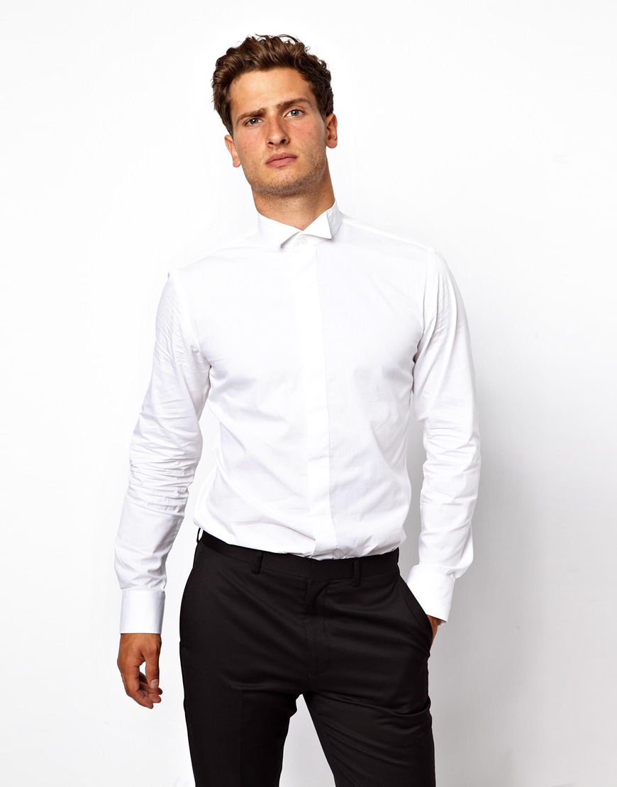 black pants white dress shirt