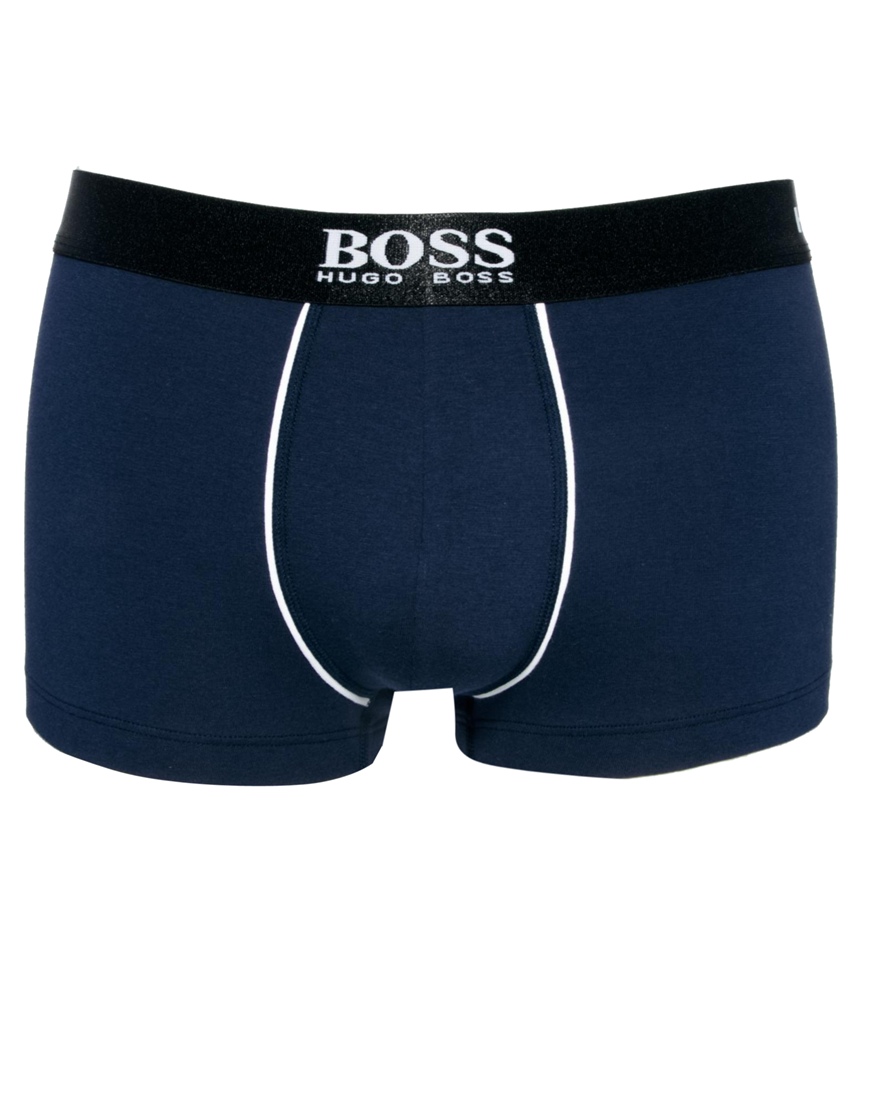 Hugo Boss Boss Logo Waistband Trunks in Blue for Men | Lyst