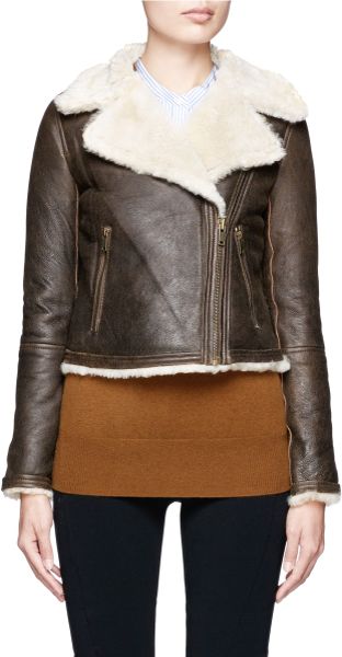 J.crew Collection Shearling Aviator Jacket in Brown (Neutral and Brown ...