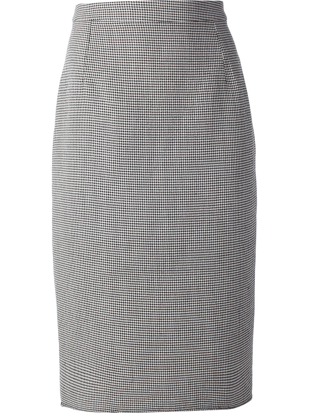 Lanvin Houndstooth Pencil Skirt in Gray (black) | Lyst