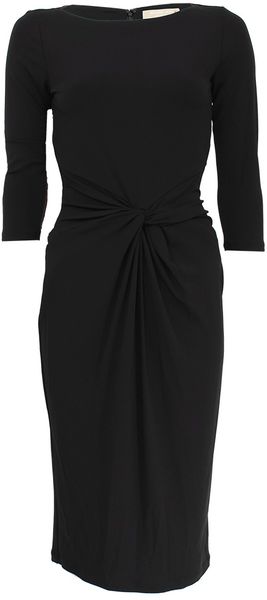 Michael Kors Bracelet Sleeve Drape Jersey Sheath Dress in Black | Lyst