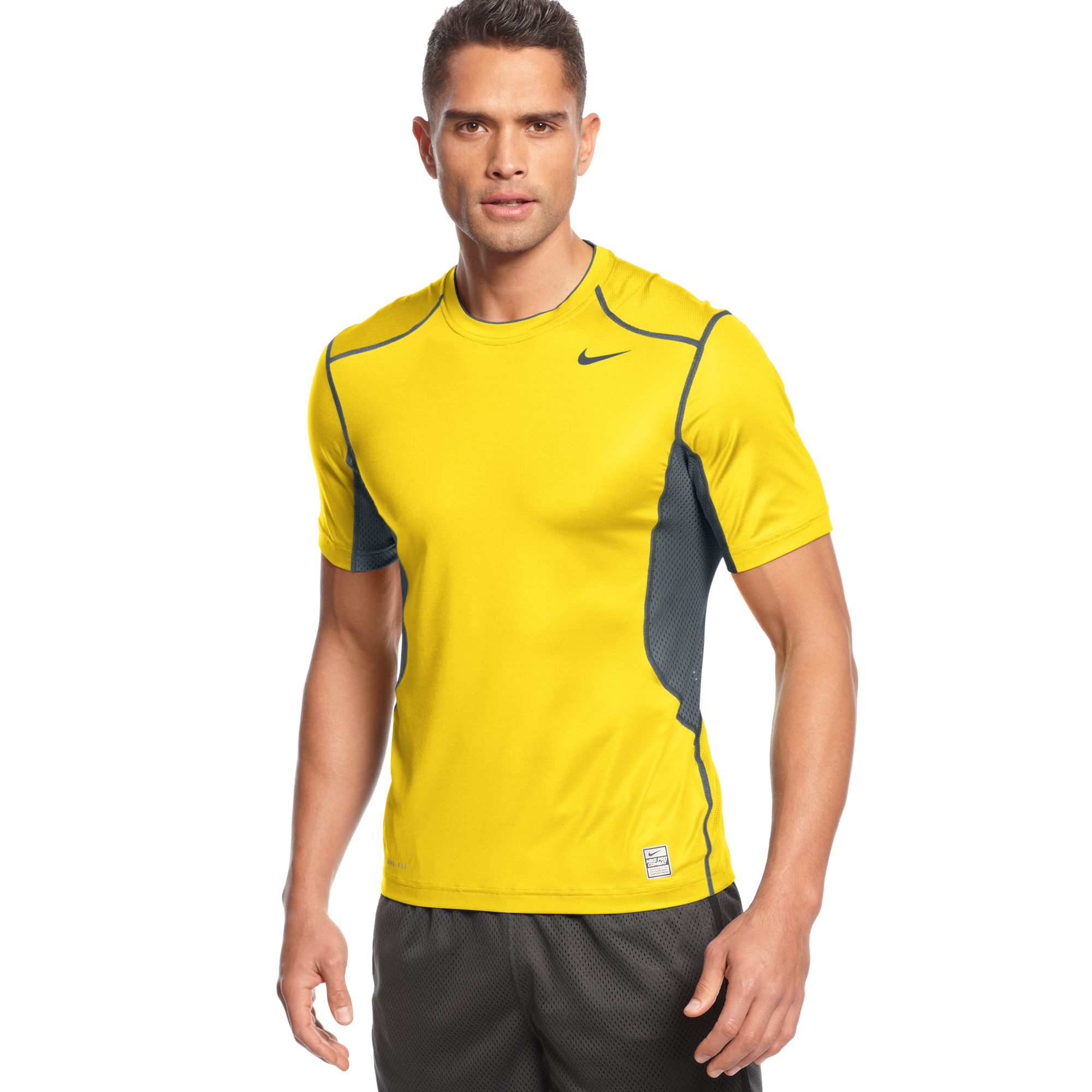 Lyst - Nike Hypercool 12 Fitted Tshirt in Yellow for Men