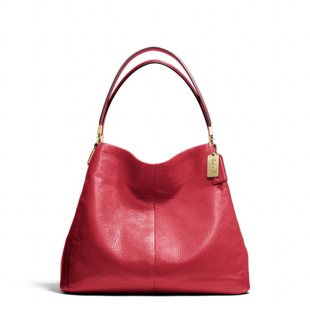 Lyst - Coach Madison Small Phoebe Shoulder Bag in Leather in Red