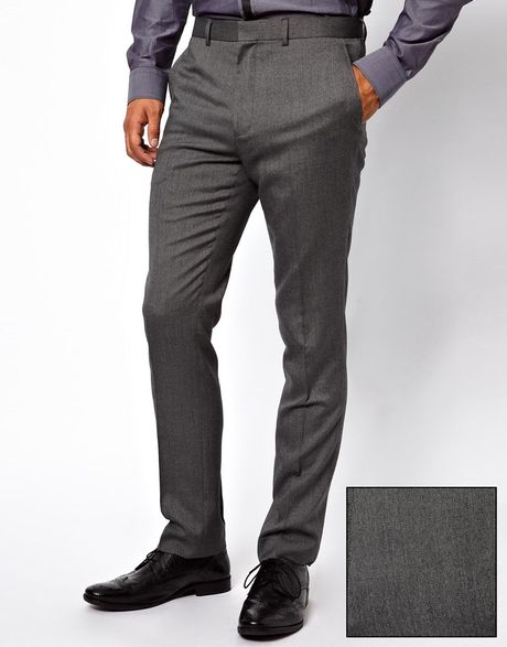 French Connection Slim Fit Pindot Suit Trouser in Gray for Men (Grey ...