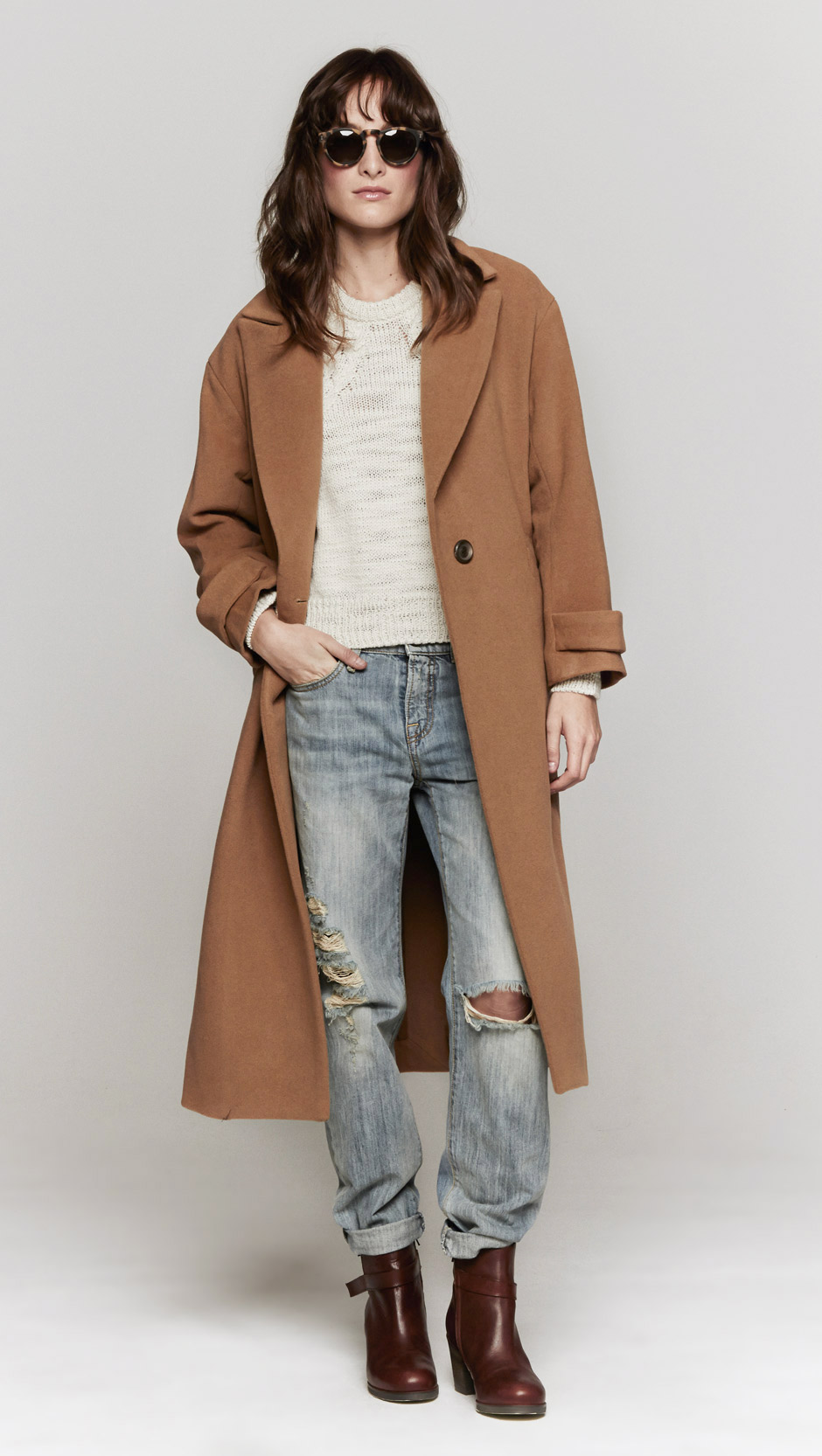 Lyst Mason By Michelle Mason Oversize Maxi Coat In Brown