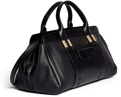 Chloé Alice Medium Leather Bag in Black | Lyst