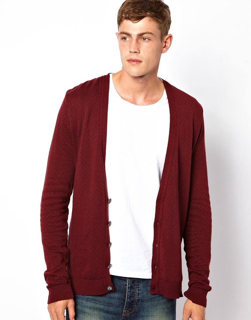 Paul by paul smith Dstruct Cardigan in Red for Men | Lyst