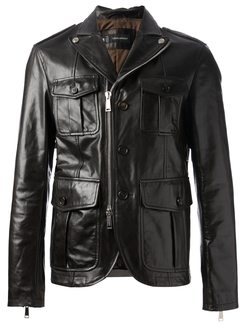 Dsquared2 Leather Jacket in Black for Men | Lyst