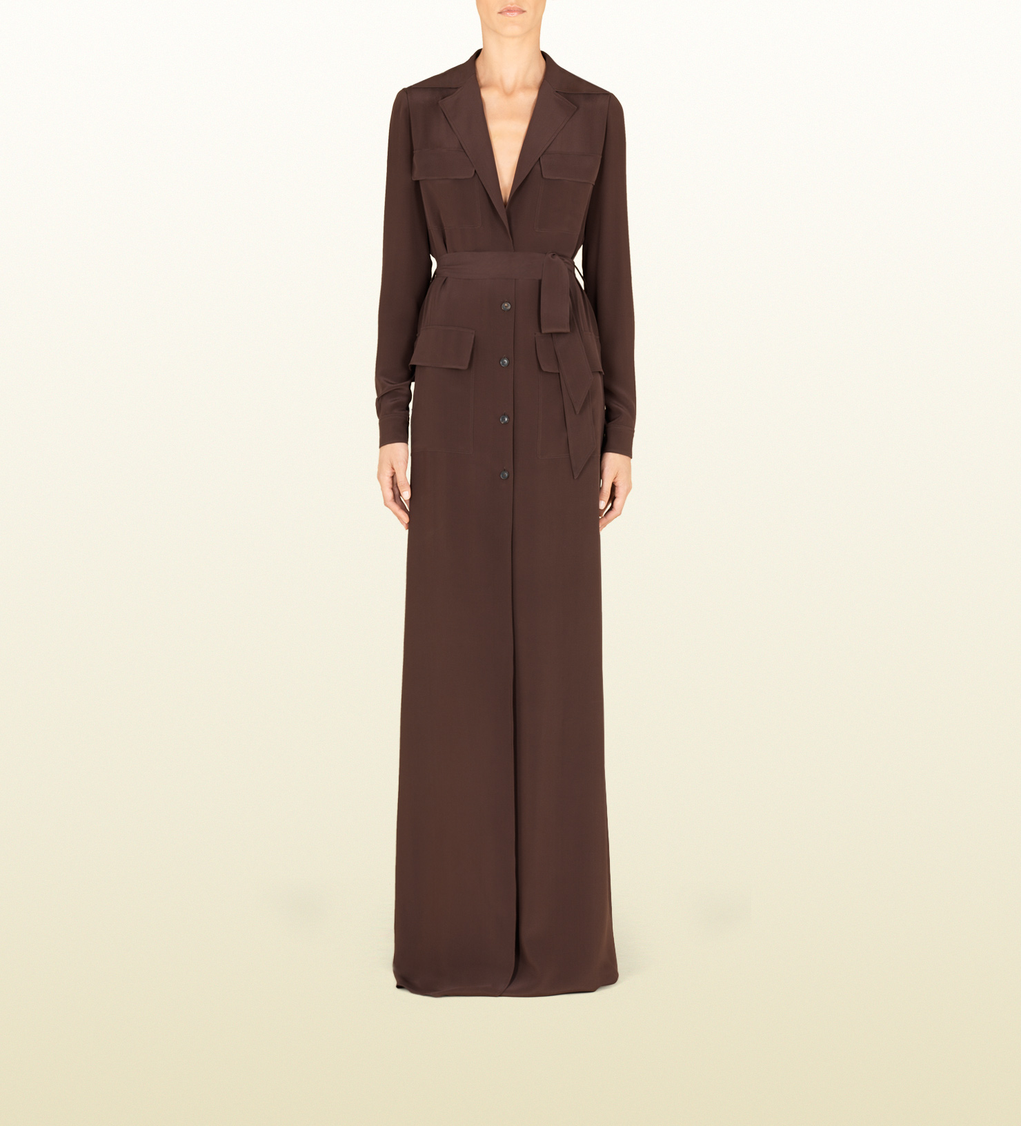 brown silk gown