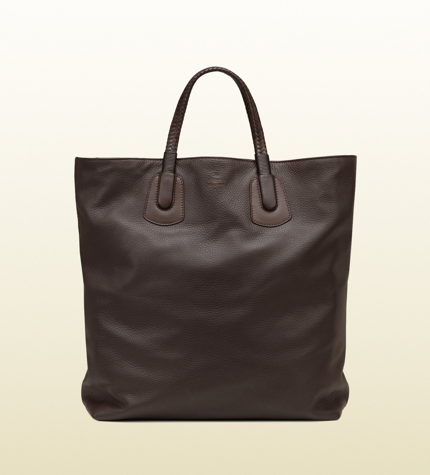 Gucci Dark Brown Leather Tote Bag in Brown | Lyst
