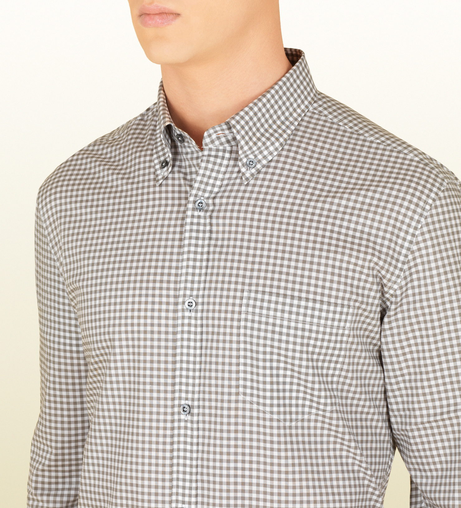 Gucci Check Pattern Classic Buttondown Shirt in Gray for Men Lyst