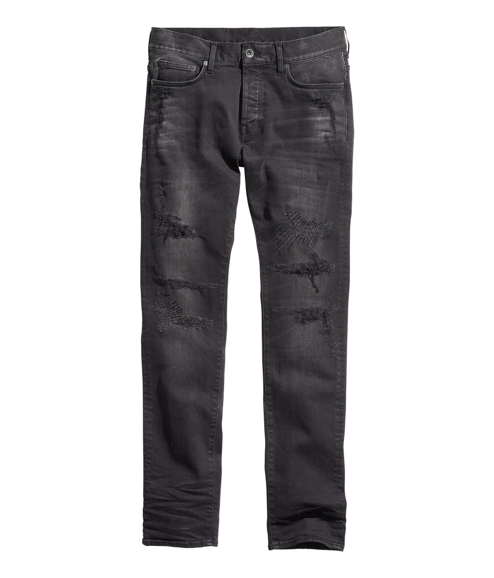 Lyst - H&M Slim Low Jeans in Black for Men