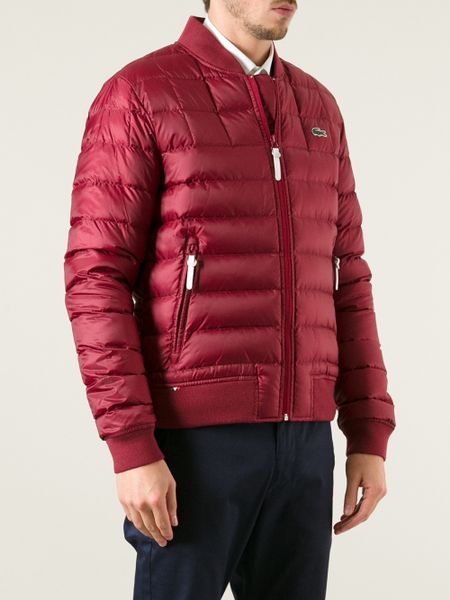 Lacoste L!ive Padded Jacket in Red for Men | Lyst