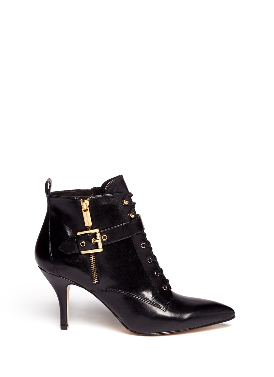 michael michael kors keisha leather ankle booties