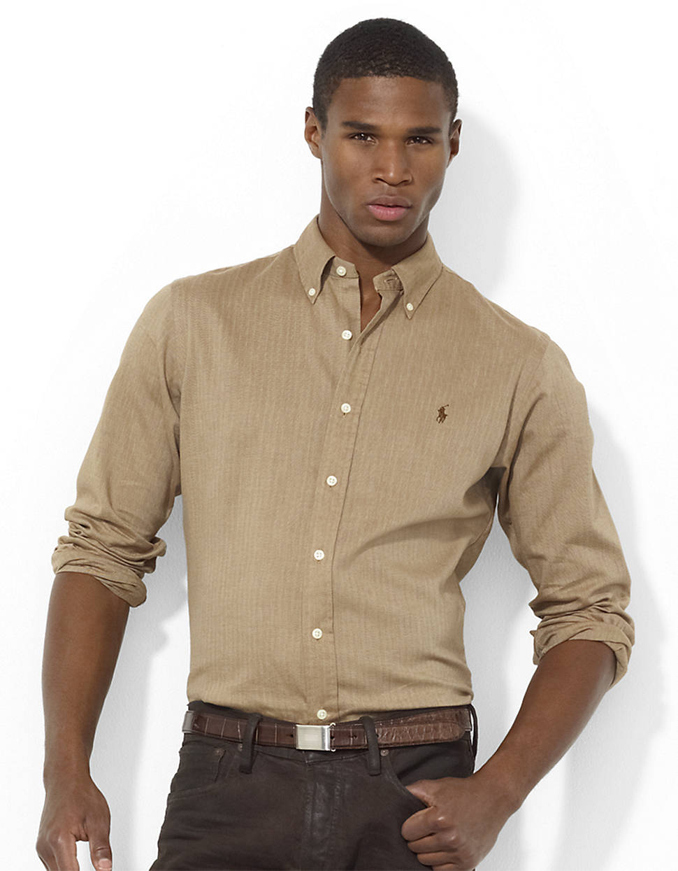 brown ralph lauren shirt