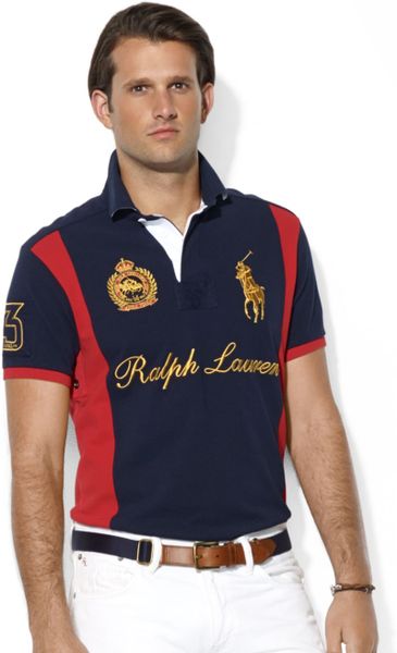 Ralph Lauren Custom Fit Prl Club Rugby Collar Short Sleeve Mesh Polo in ...
