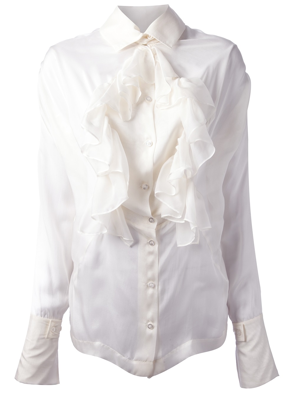 Vivienne westwood red label Transparent Ruffle Blouse in White | Lyst