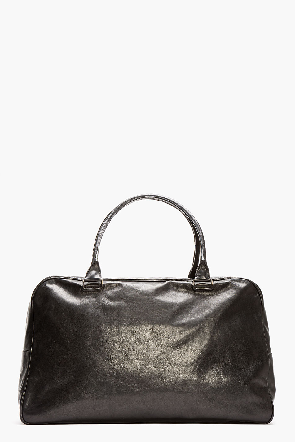 Ann demeulemeester Black Buffed Leather Large Duffle Bag in Black for