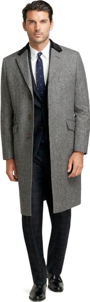 Brooks Brothers Winston Chesterfield Coat in Gray for Men (Black) | Lyst