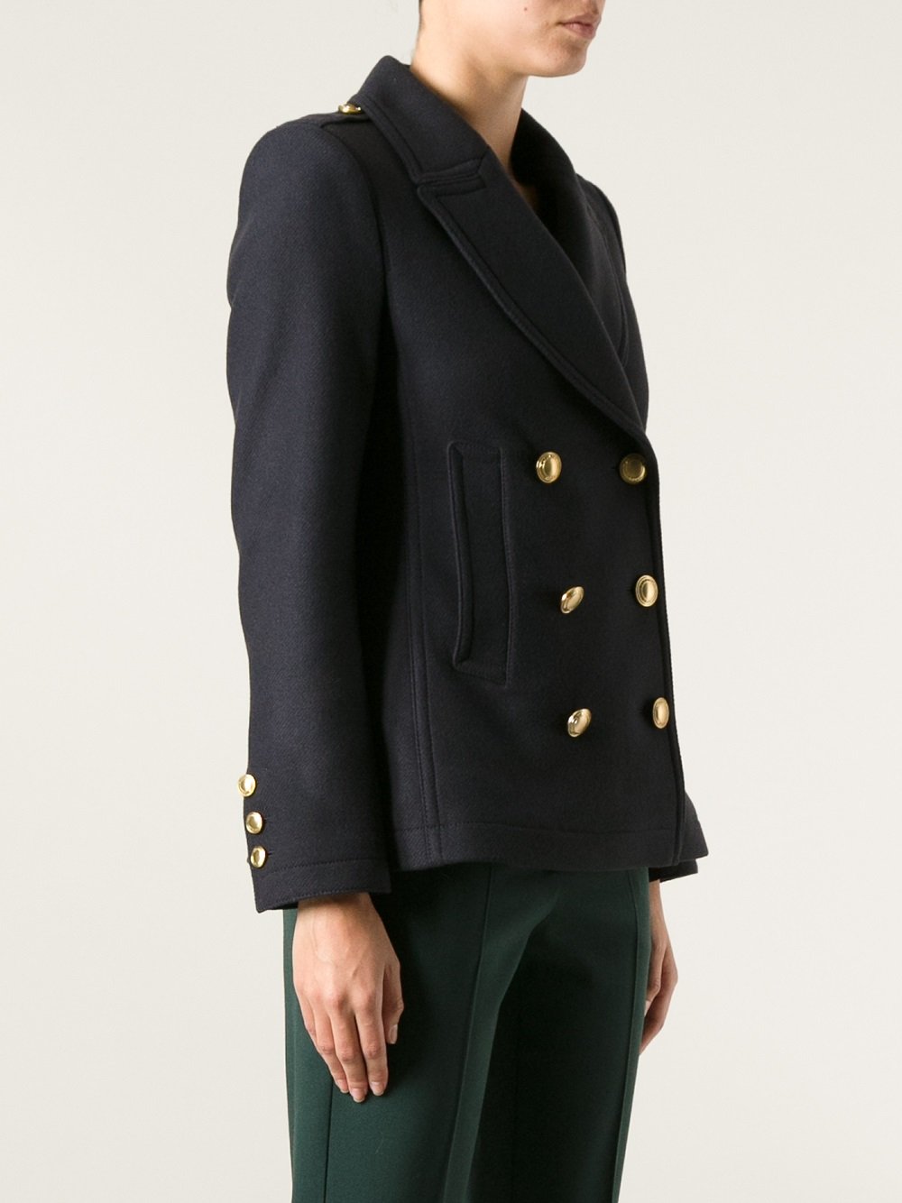 Lyst Burberry Brit Military Jacket in Blue