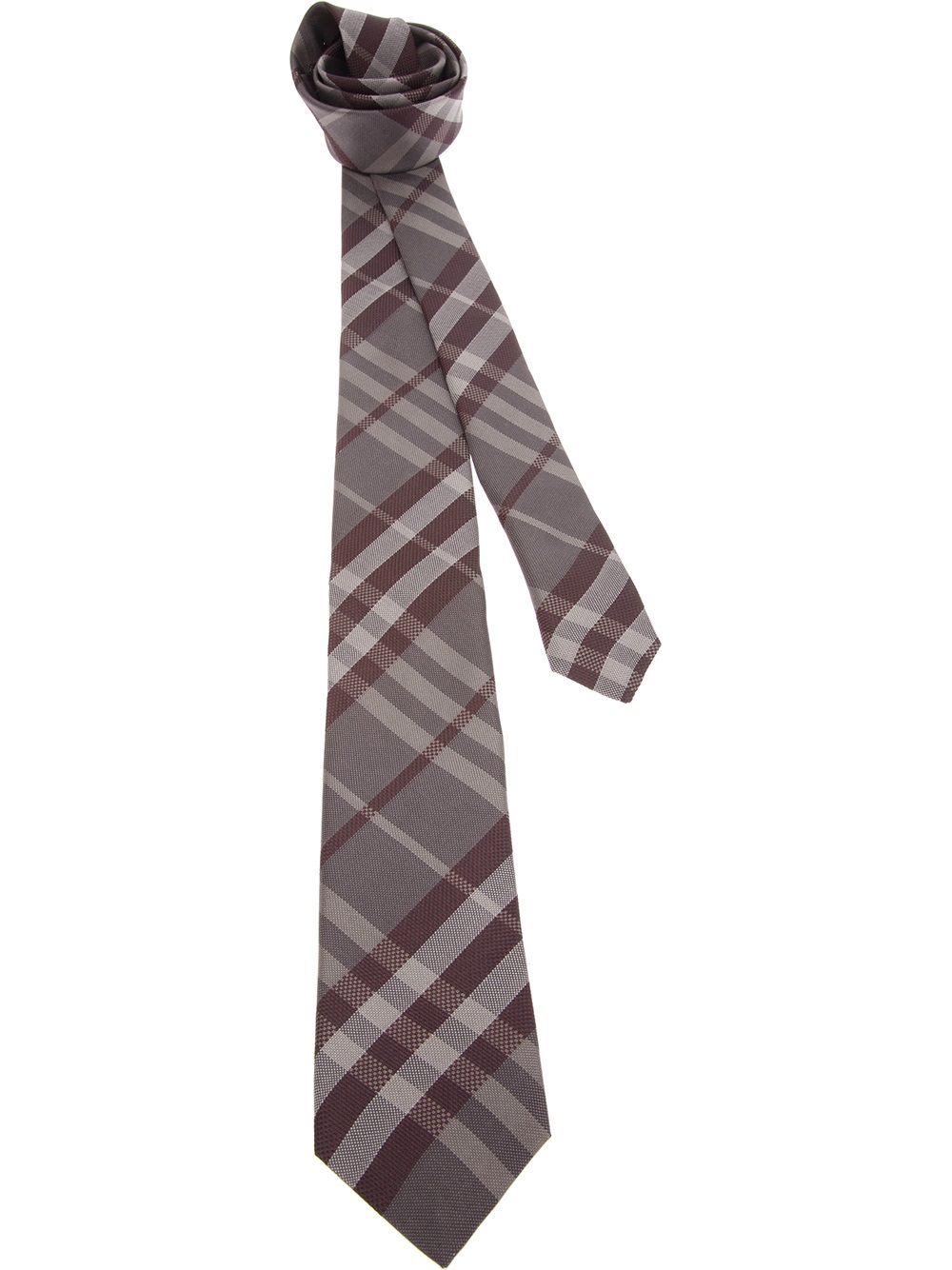 Burberry Check Tie in Gray for Men | Lyst