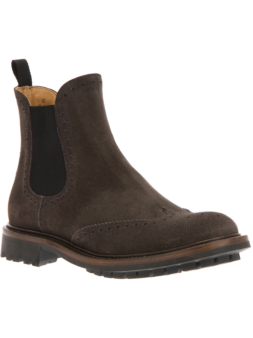 Church's Brogued Chelsea Boot in Brown | Lyst