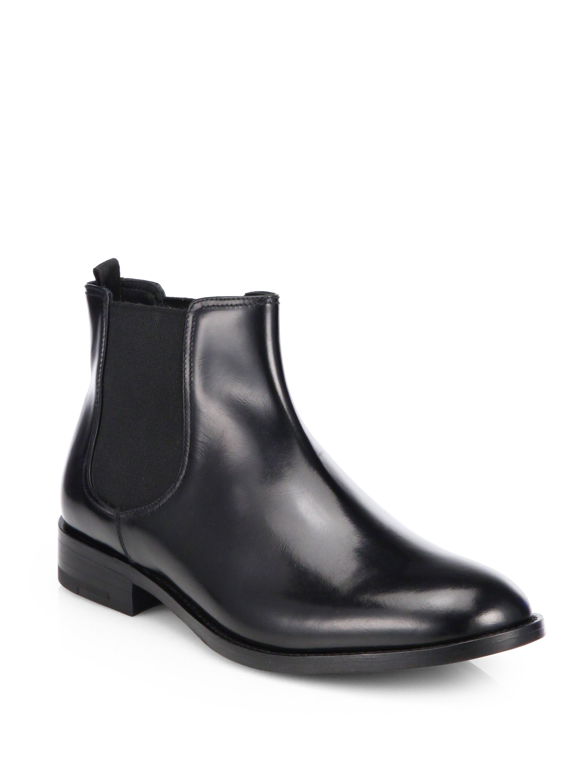 Giorgio Armani Leather Ankle Boots in Black | Lyst