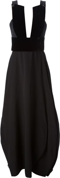Giorgio Armani Open Front Dress in Black | Lyst