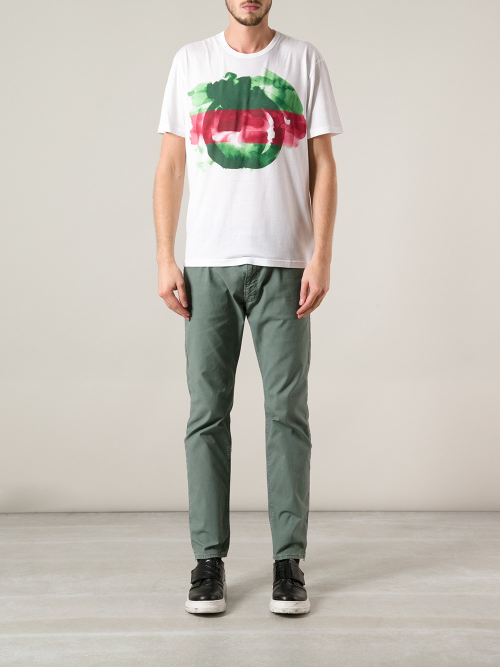 Lyst - Gucci Printed T-shirt in White for Men