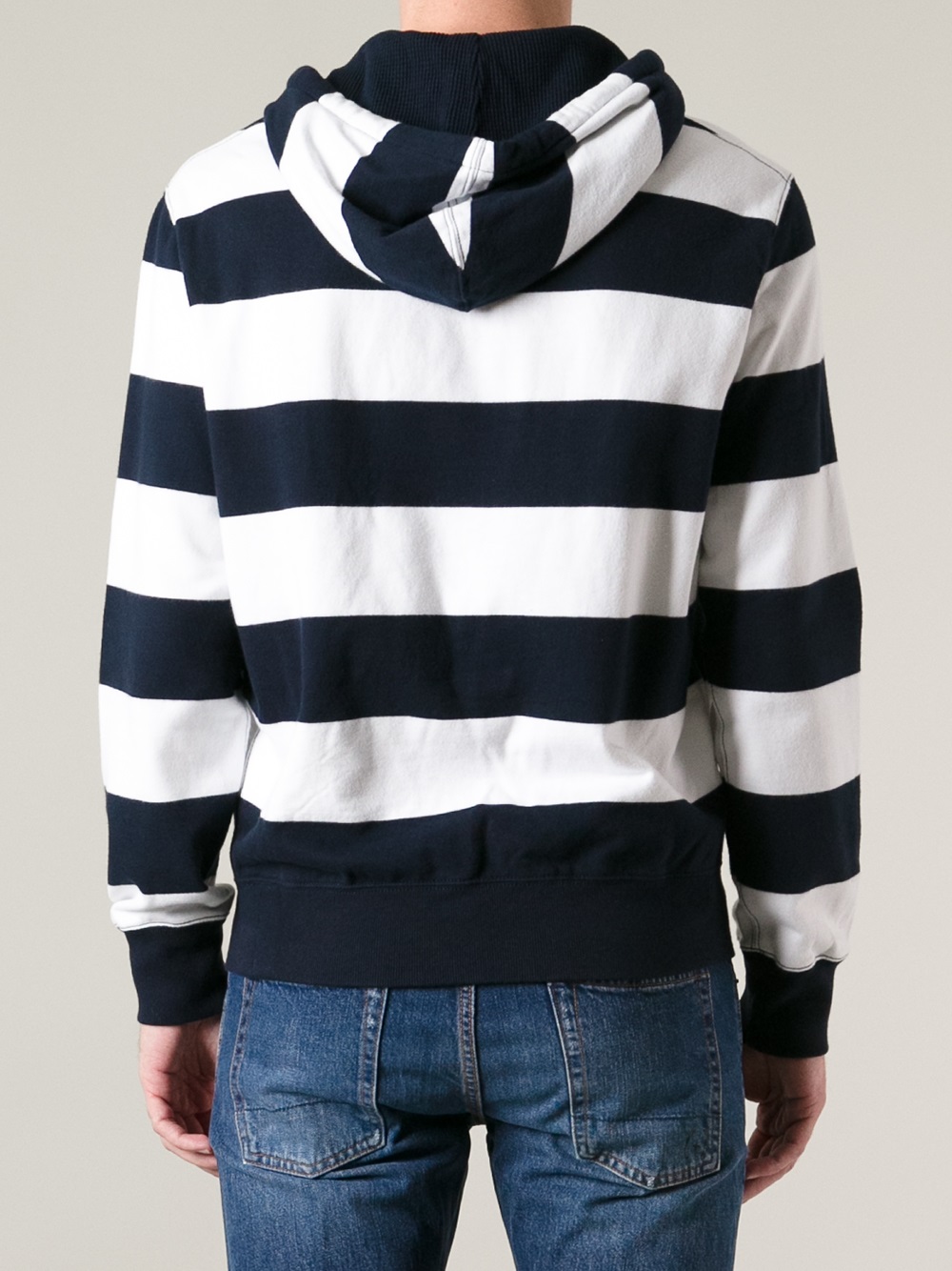 Striped hoodie blue online