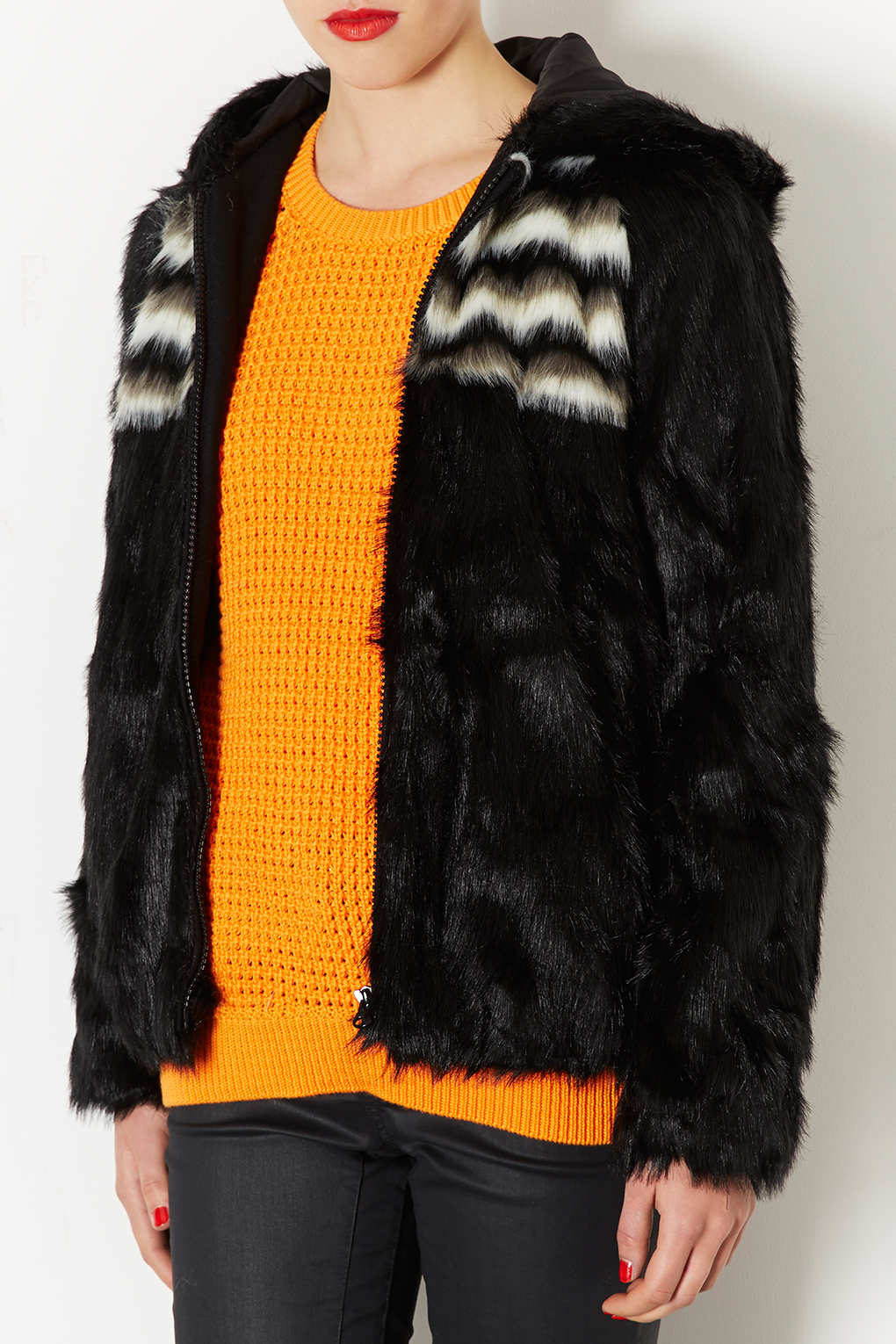 topshop faux fur bomber jacket