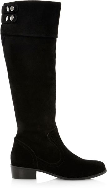 Dune Tishfold Over Cuff Knee High Boots in Black (Black Suede) | Lyst