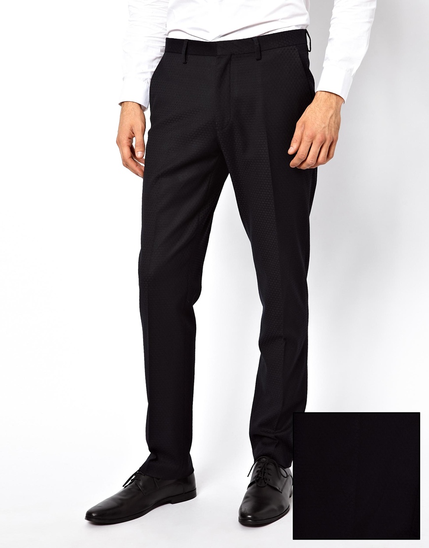 Lyst - Asos Skinny Fit Suit Trousers In Fleck in Black for Men