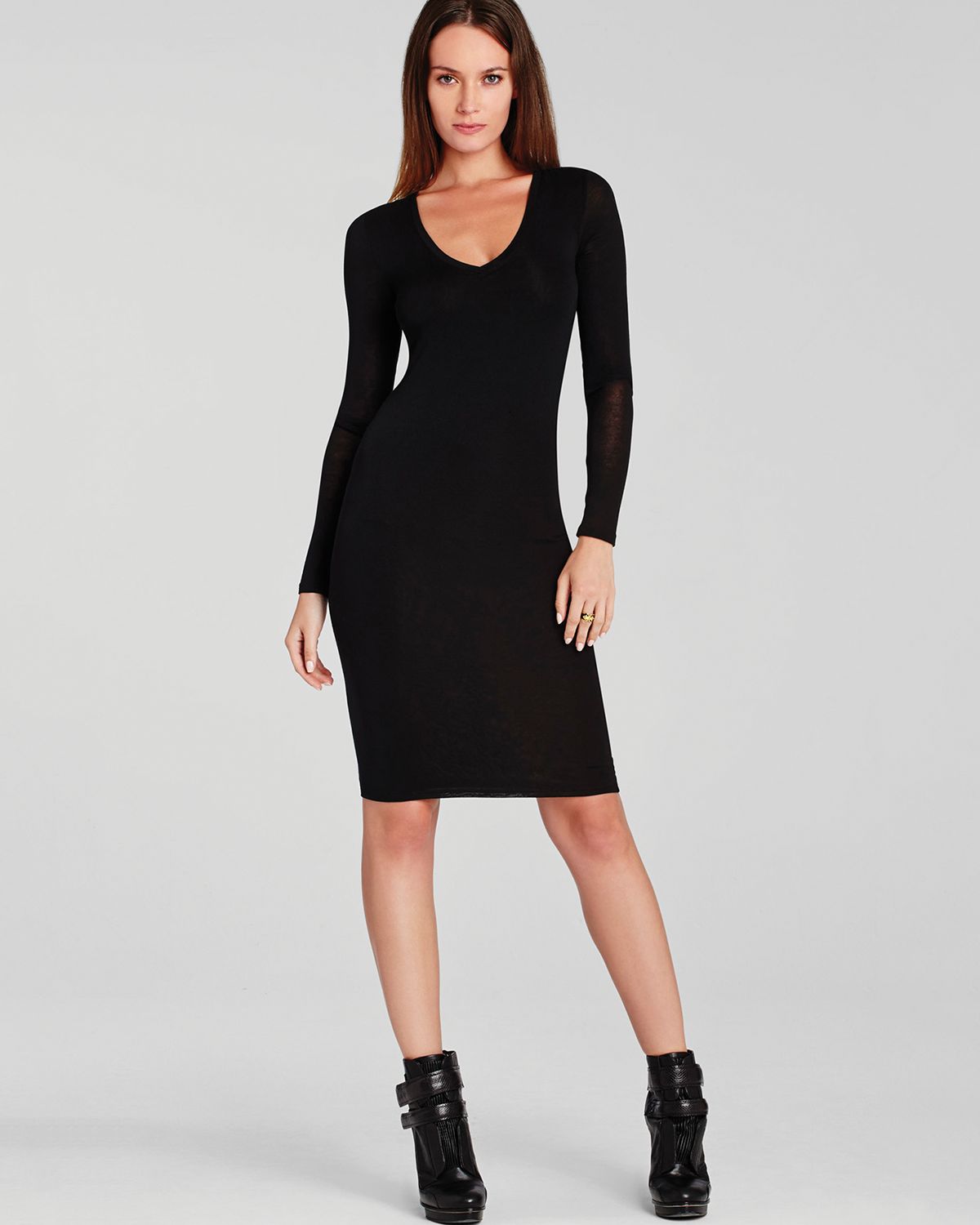 Bcbgmaxazria Dress Tori V Neck in Black | Lyst