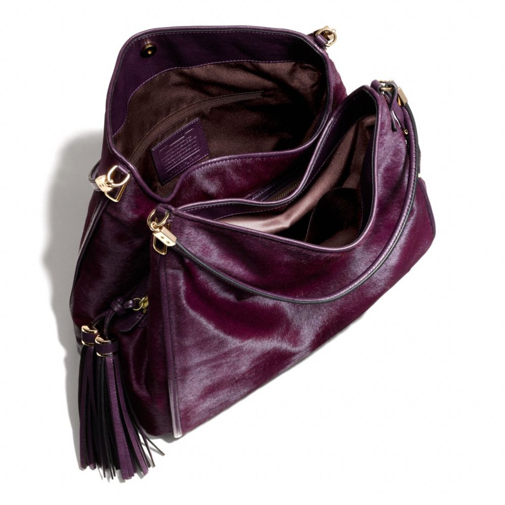 Lyst Coach Madison Phoebe Shoulder Bag In Mixed Haircalf Purple Gallery Women S Coach Madison