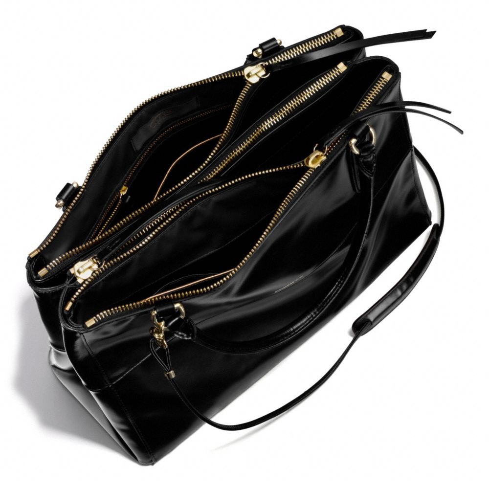 Lyst Coach The Borough Bag in Polished Calfskin in Black