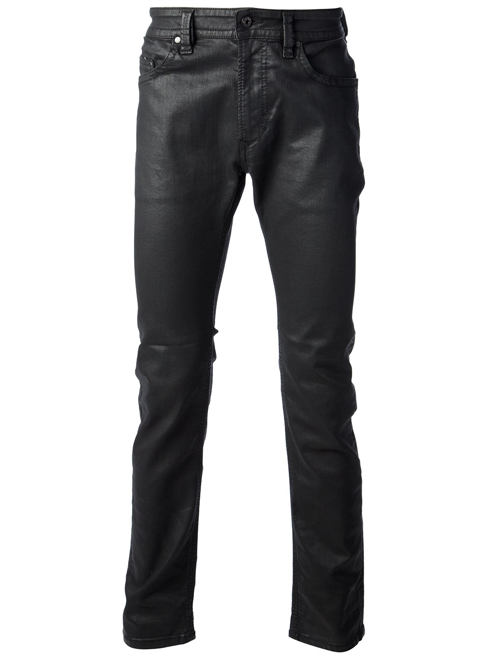 Lyst - Diesel Waxed Denim Jeans in Black for Men