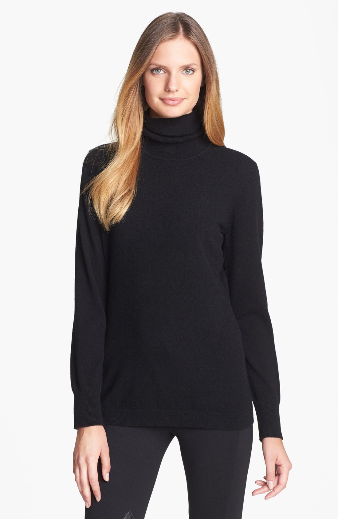 Nordstrom Collection Cashmere Turtleneck Sweater in Black | Lyst
