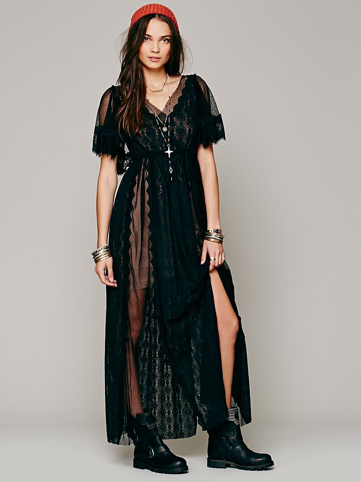 Lyst - Free People Witchy Woman Maxi Dress in Black