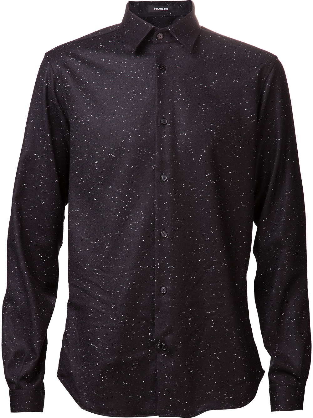 Mugler Speckled Shirt in Black for Men | Lyst