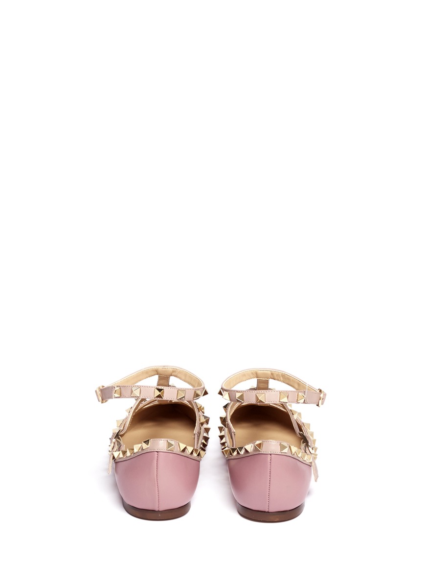 pink valentino rockstud flats