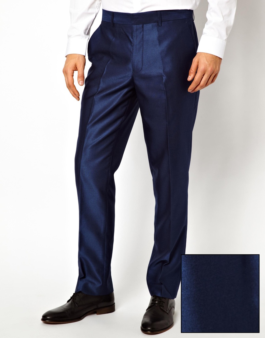 Lyst - Asos Slim Fit Suit Trousers In Bright Blue in Blue for Men