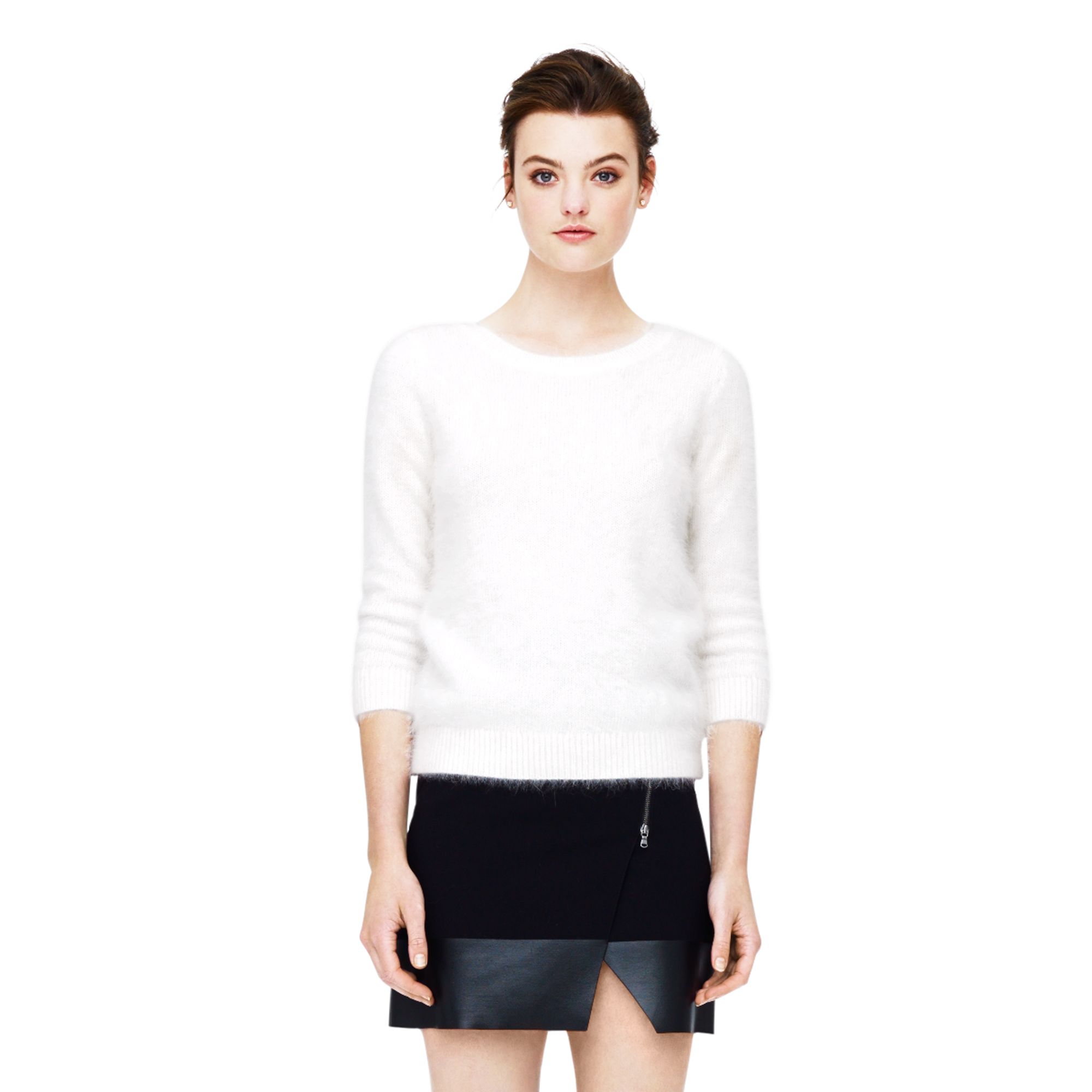 Lyst - Club Monaco Adriana Angora Sweater in White