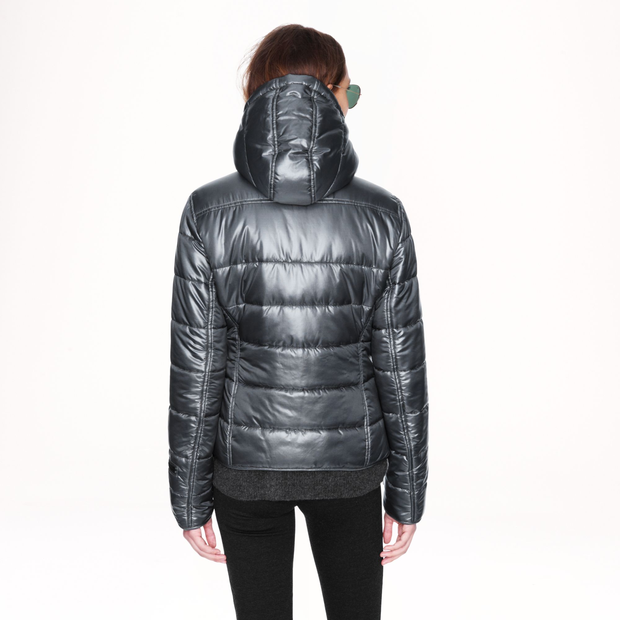 J.crew Authier Hooded Ski Puffer in Metallic Lyst