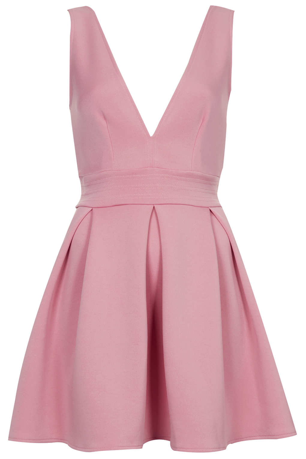 Topshop Deep V Scuba Skater Dress By Oh My Love in Pink (ROSE) | Lyst