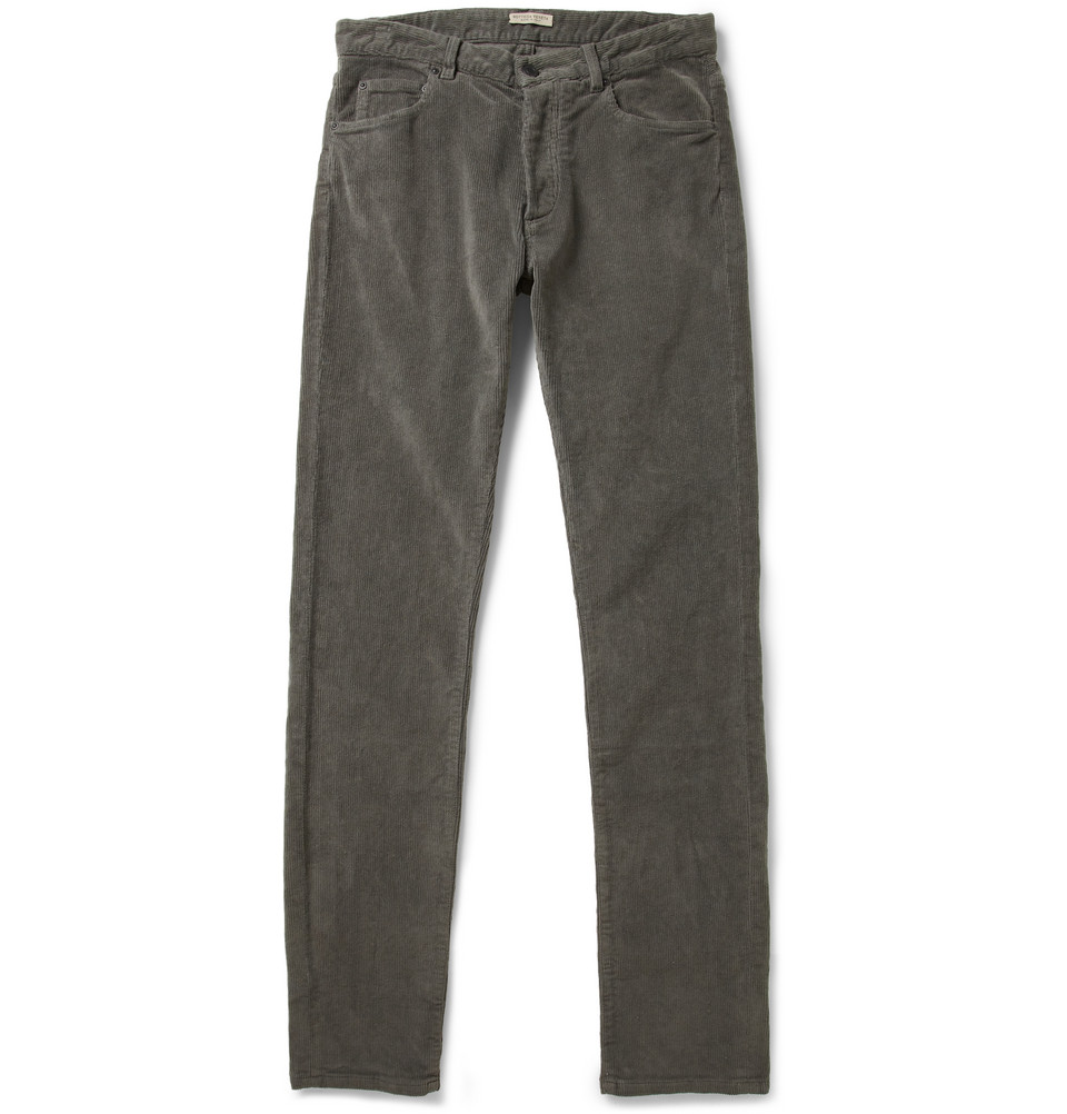 Bottega Veneta Corduroy Trousers in Gray for Men | Lyst