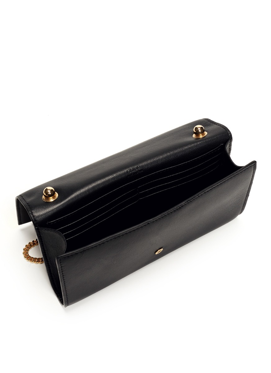 Lyst - Chloé Bobbie Leather Cross-body Wallet in Black